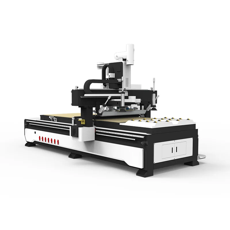 Model 13254-axis CNC woodworking carving machine is specially used for wood furniture legs, stairs and other woodworking process